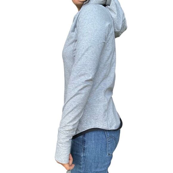 Athleta Sentry Cowl Neck Pullover Hoodie Sweatshirt Gray Size Small Lounge - Picture 3 of 7